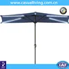 9' solar powered LED strip lighted half beach garden automatic patio umbrella with led light