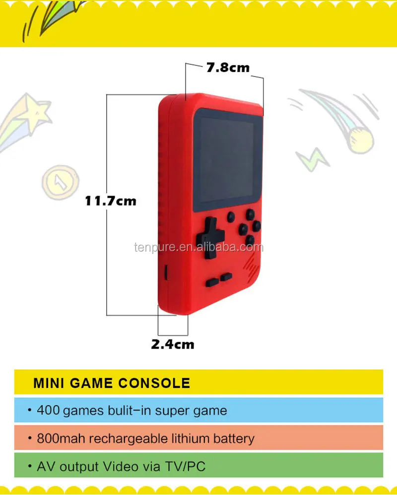 8 Bit Video Game Console Built in 400 Games Joystick Game Controller, Retro Game Console Player, Mini Games Consoles Consola