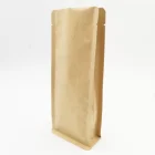OEM Food Grade Biodegradable Brown Kraft Paper Flat Bottom Side Gusset Coffee Bean/Tea Packaging Bags