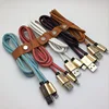 leather short data micro usb cable charger for Samsung mobile phones for iphone