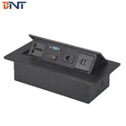 Universal plug table power and data connection desk socket with usb charger