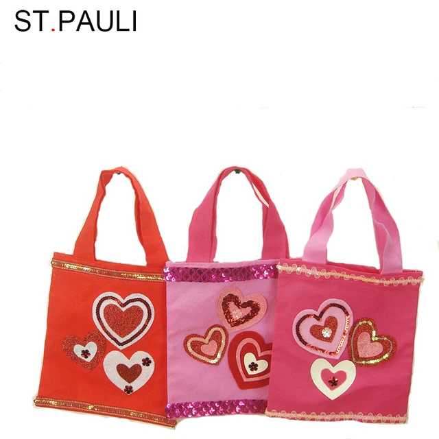 shantou factory felt handle gift bag valentines day for