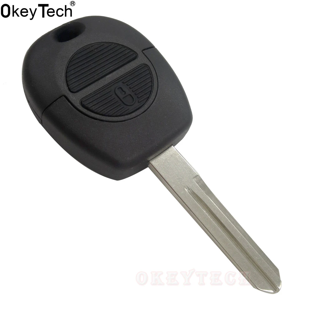 OkeyTech 2 Buttons Remote Car Key Shell Case Combo Uncut Blade for Nissan Primera Micra Terrano Almera X Trail Flip Fob Car Key
