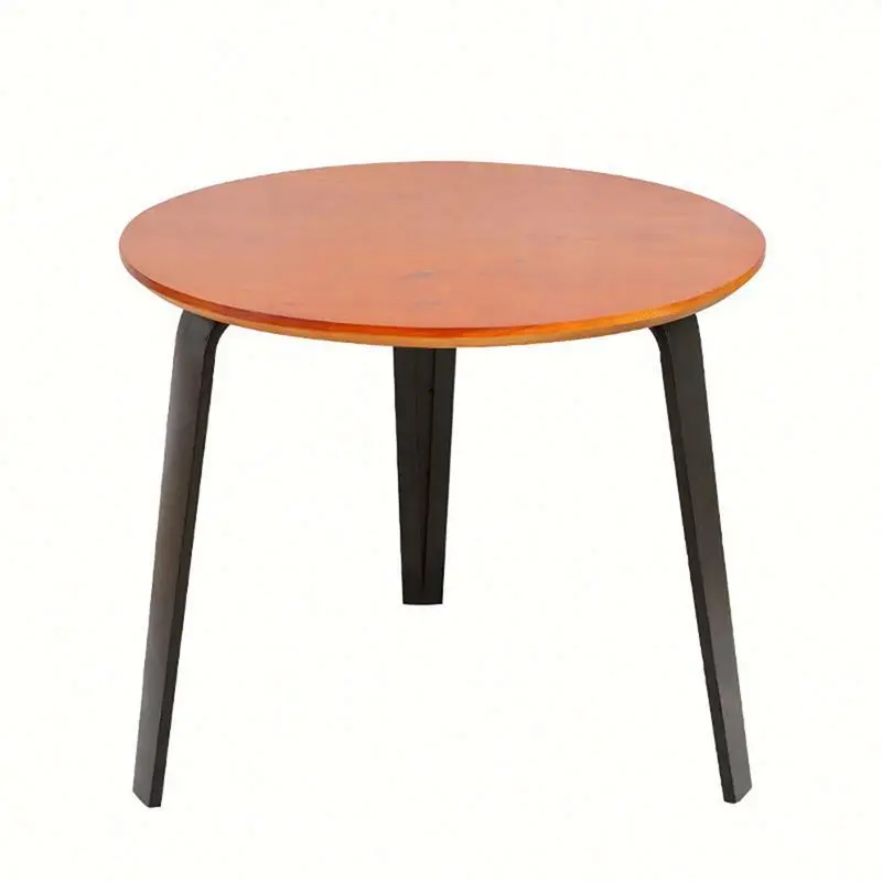 Modern  wood top iron dining table sets theme hotel party cafe table