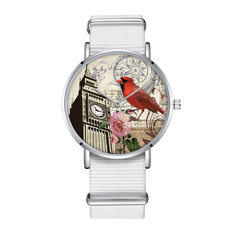 Fashion Stamp Bird Custom Women Watch OEM Logo Personalized Watch Nylon Band Customize Watch, Black;white;green;blue;brown;red;yellow;orange
Fashion Stamp Bird Custom Women Watch OEM Logo Personalized Watch Nylon Band Customize Watch, Black;white;green;blue;brown;red;yellow;orange