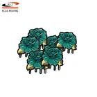 Ultrasonic Cut customized embroidered woven patches no minimum for clothing