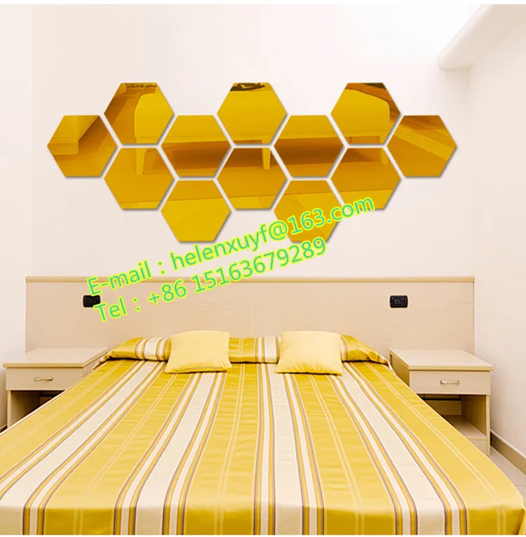 12 Pack Decorative Colored Hexagonal Self Adhesive Wall Tiles