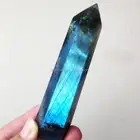 wholesale high flash natural labradorite quartz crystal wand healing crystal point for sale