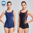 Breathable Polyamide Women Swim Suit One Piece Swimwear Short Sleeve Rash Guard