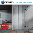 Convex shower screen Frameless Glass matte black