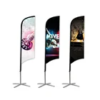 custom advertising rectangle knife teardrop beach feather flag print banner beach flag