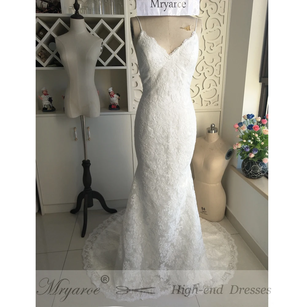 vestido de noiva renda Full Lace Mermaid Wedding Dresses robe de mariage 2017 Sexy Beach Open Back Bridal Gowns v (3)