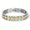 Top Sale Women Men Tungsten Stainless Steel 24k Gold Germanium Magnetic Bracelet