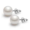 Brand Jewelry 925 Sterling Silver Pearl Stud Earrings 6 / 8 Mm Pearl Earrings For Women
