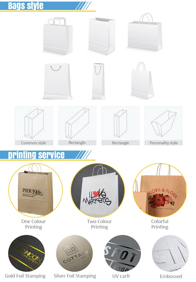 China Factory Your Own Logo Custom Gift Luxurious Shopping Brown White Kraft Paper Packing Bags