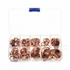 200pcs M5-M14 Copper Washers Gasket Set Flat Ring Seal Assortment Kit Hardware