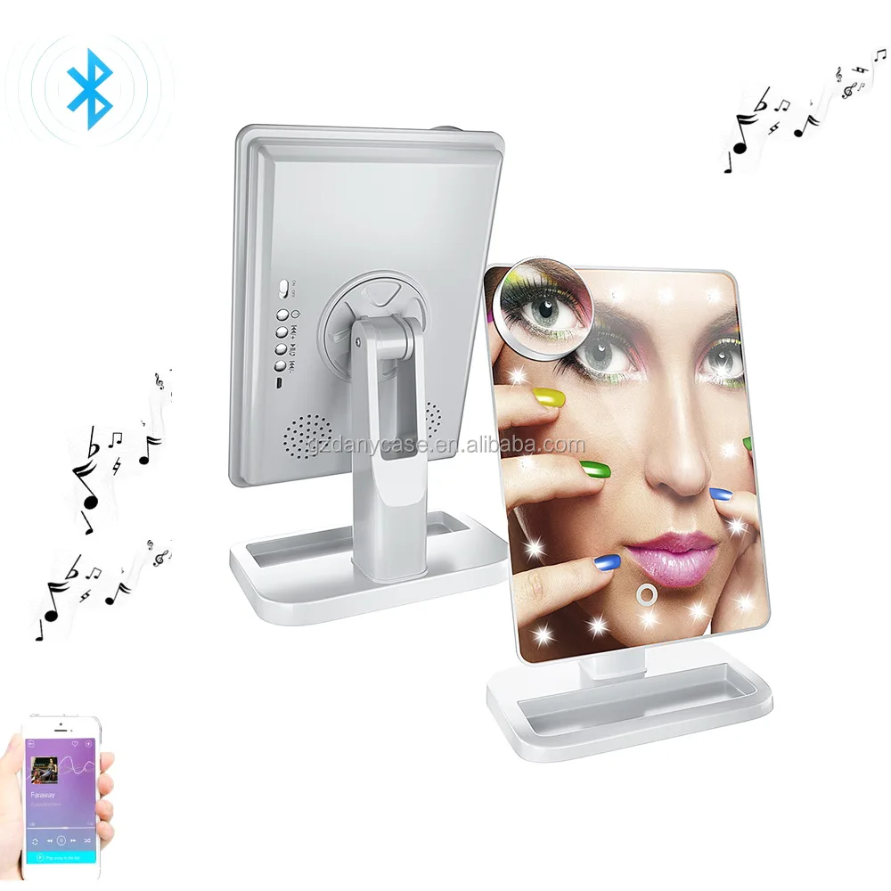 Wireless speaker music make up mirror 20 led makeup mirror with marble customized design led mirror, Black /white /pink
Wireless speaker music make up mirror 20 led makeup mirror with marble customized design led mirror, Black /white /pink