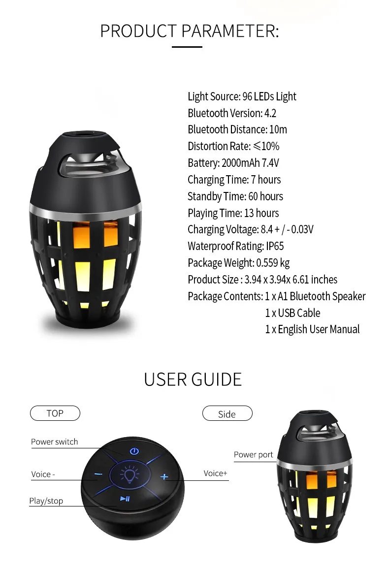 Mini USB Portable Sound Music Box Stereo Handsfree Flame wireless Speaker - ANKUX.COM
