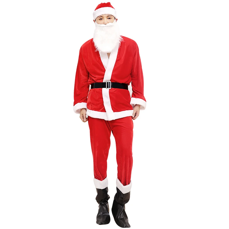 חג המולד שנה טובה למבוגרים איש קטיפה סנטה קלאוס תלבושות לגברים קוספליי תחפושת חליפת DL3031