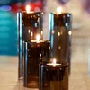 Clear tea light tall glass pillar candle holder