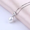 Drop shape freshwater pearl pendant necklace