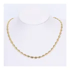 C11147 Wholesale Copper Alloy Jewelry, 14K Gold Cuban Link Chain Necklace For Womens
