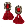 HJDZ001 Trade assurance Europe and America crystal tassel earrings fashion diamond jewel shiny colorful zircon earrings jewelry