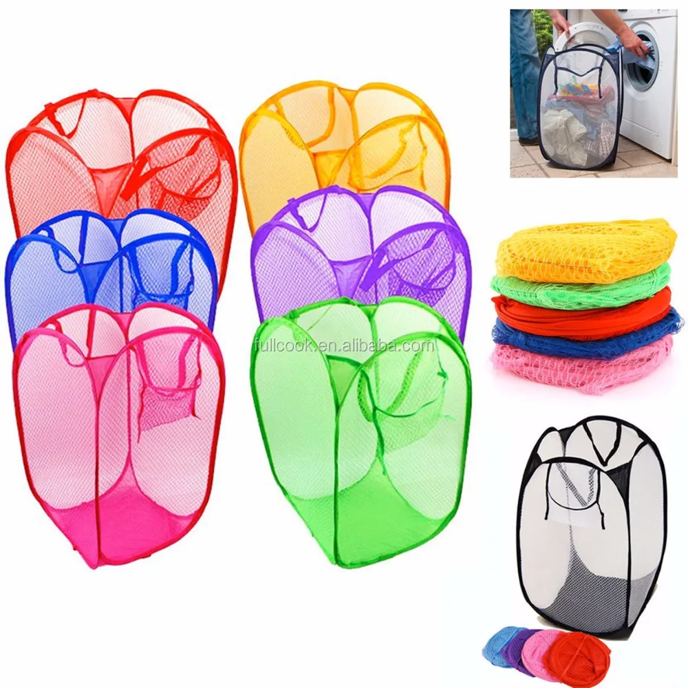 Foldable Pop up Plastic Daily Using Colorful Laundry Hampers Bag