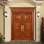 Villa Front Double Entry 6 Panel Wood Door Front Entry Door