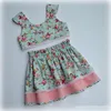 Children outfit top with skirt 2 pieces set two sides to wear kids summer clothes set