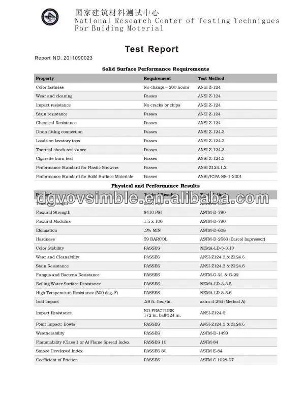 Unique Acrylic Solid Surface Slab Artificial Marble Sheet Made In