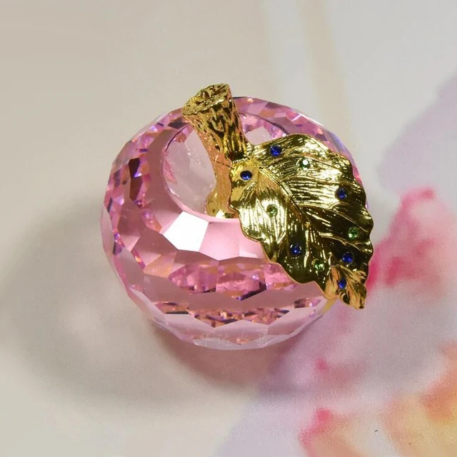wedding&home decoration christmas present pink crystal apple