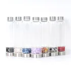 Crystals Healing Stones Glass Water Bottle with Gems Stones