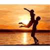 Canvas Painting Oil Happy Couple Under The Sunset At The Beach Oil Painting Frames Wholesale Wall Art Picture