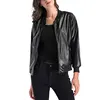 80915-MX38 new style sexy black leather jacket for women