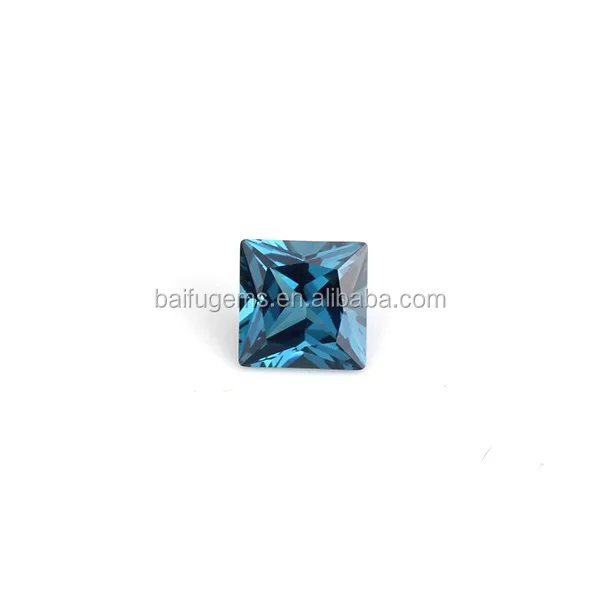 aquamarine london blue princess cut square 9*9 mm crystal glass