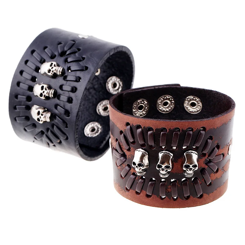 Hot sale Punk Hand Made Braided Charm Bracelet Bangles Skull Wristband Cuff Leather Bracelet
Hot sale Punk Hand Made Braided Charm Bracelet Bangles Skull Wristband Cuff Leather Bracelet