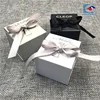 Luxury custom logo ring white cardboard paper box with ribbon