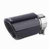 Carbon Fiber Stainless Steel 2.5" Round Roll Edge Exhaust Muffler Tip