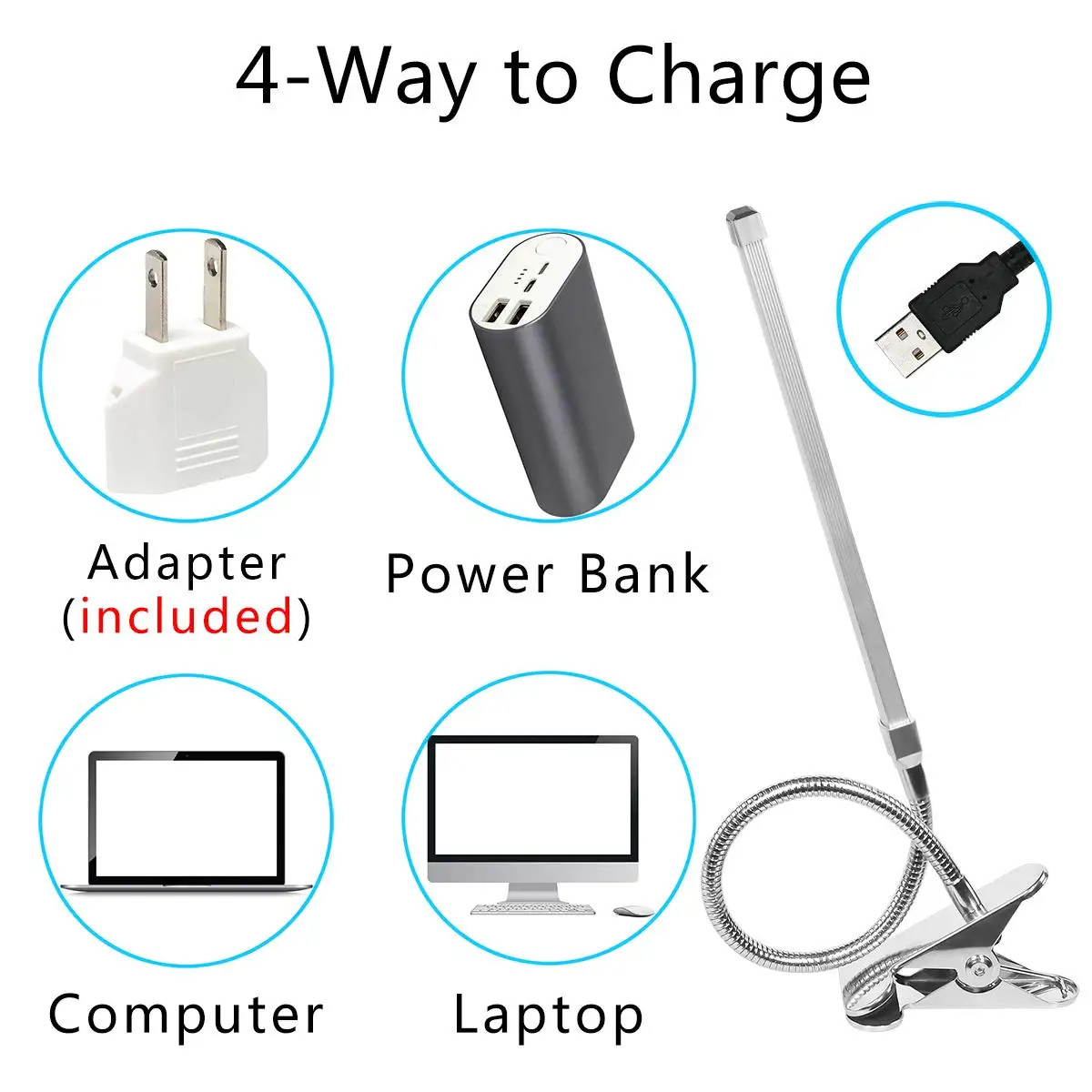 2020 Yarrae Gooseneck 8W 3 Color Temperature Changeable LED Clamp Desk Lamp