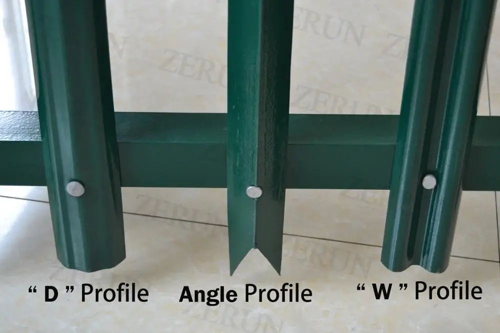 W profile triple pointed top security palisade fence