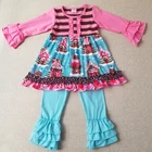 New Baby Winter Christmas Outfits Clothes Bulk Wholesale Kids Clothing giggle Moon Remake Outfits