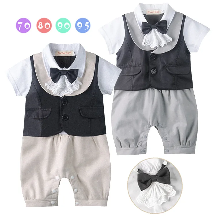 China Factory Kids Clothes Baby Cotton Gentleman Baby Suit Romper, As picture 
China Factory Kids Clothes Baby Cotton Gentleman Baby Suit Romper, As picture