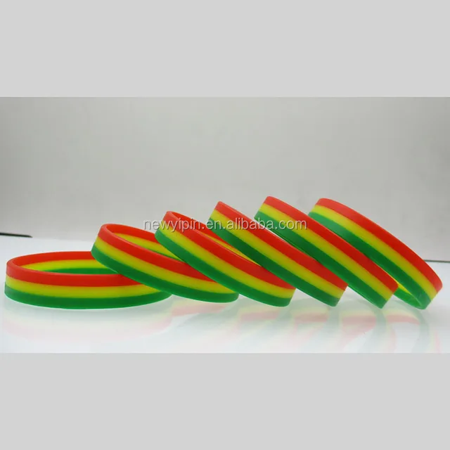 2017 country flags silicone bracelet,3 layers silicone wristband
