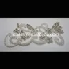 Fancy rhinestone motif trim applique sewing clear crystal beaded applique for wedding