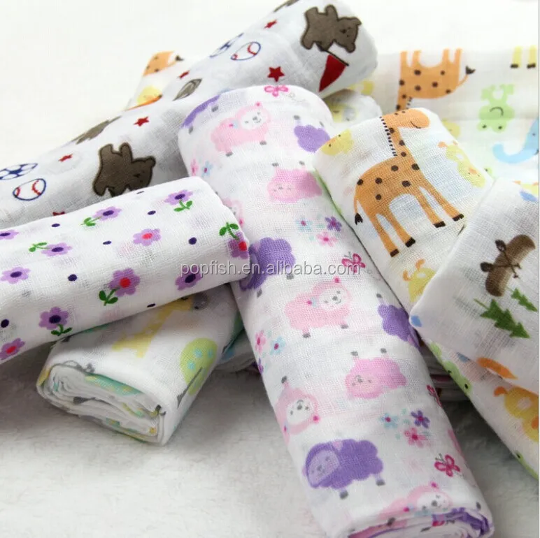 popfish baby organic cotton muslin super soft receiving blanket