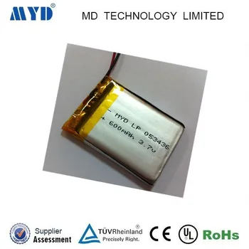 Lithium polymer battery 3.7v 600mah li-polymer/lipo