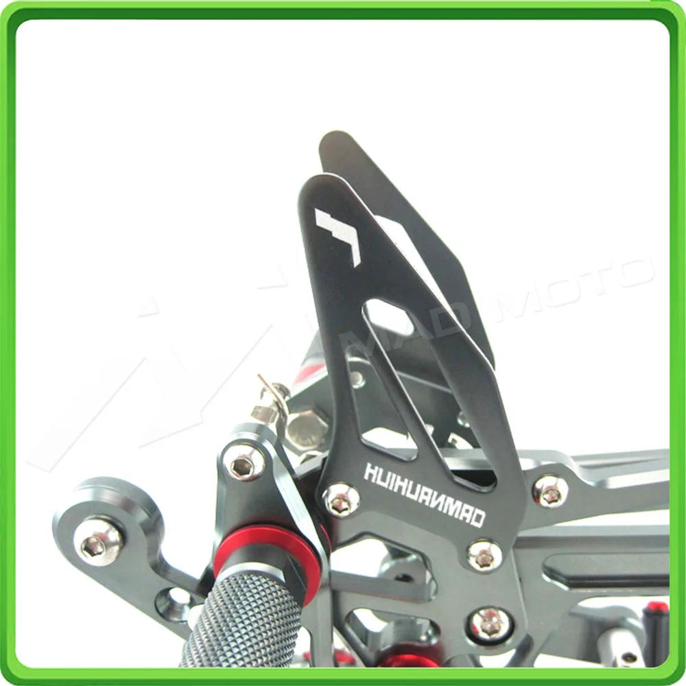 Adjustable Rear Sets Rearset Footrest Foot Rest Pegs fit for Yamaha R6 YZF-R6 2006 2007 2008 2009 2010 2011 2012 2013 2014 Gray (5)