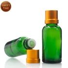 green glass 30ml essential oil bottle with metal dropper cap