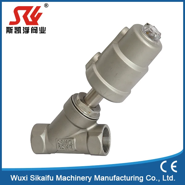 stainless steel pneumatic control piston angle seat valve